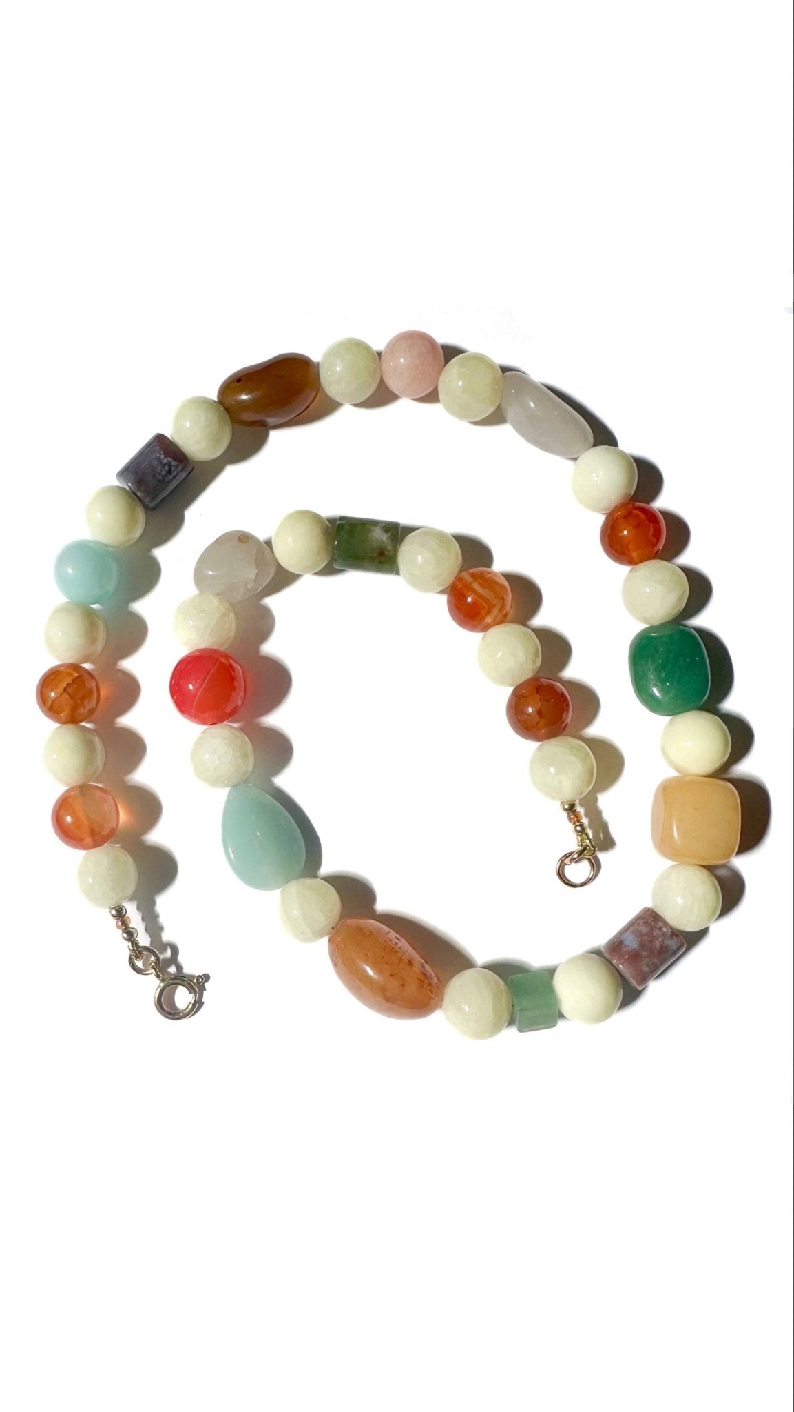 Beaded Gemstone Necklace No.16 | Radically Bent Designs | Sustainable Jewelry
