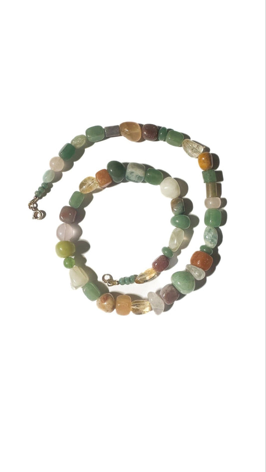 Beaded Gemstone Necklace No.20 | Radically Bent Designs | Sustainable Jewelry