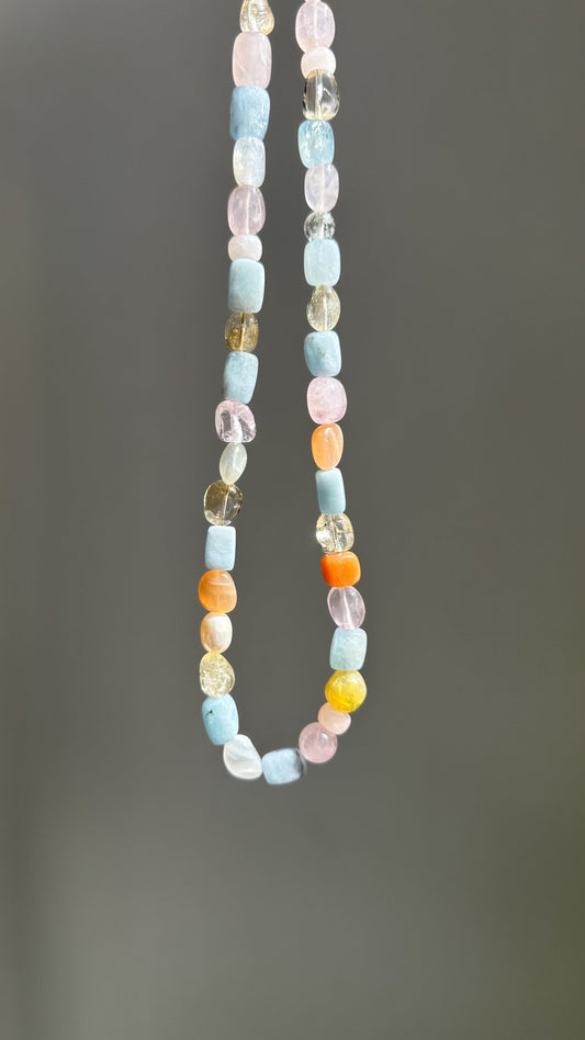 Beaded Gemstone Necklace No.23 | Radically Bent Designs | Sustainable Jewelry