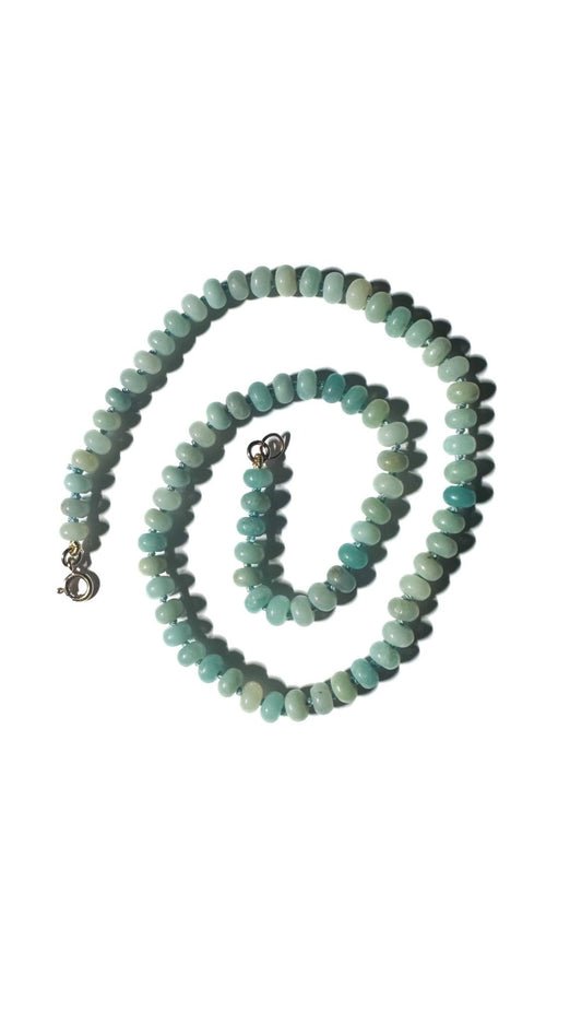 Hand - Knotted Amazonite Gemstone Necklace | Radically Bent Designs | Sustainable Jewelry