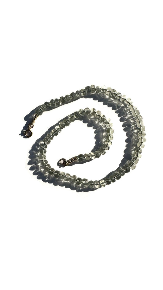Hand - Knotted Gemstone Necklace No.14 - Green Quartz | Radically Bent Designs | Sustainable Jewelry