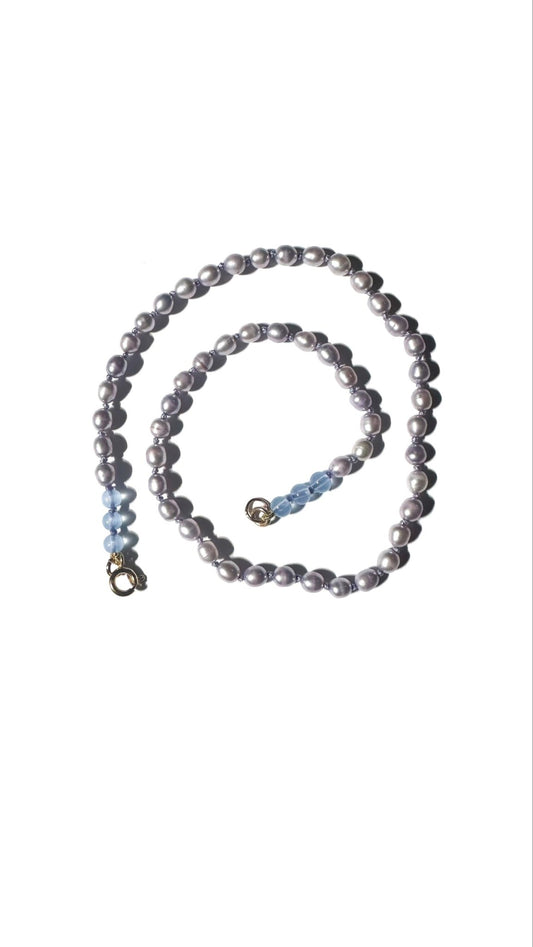 Hand - Knotted Pearl Necklace No.2 - Lavender | Radically Bent Designs | Sustainable Jewelry